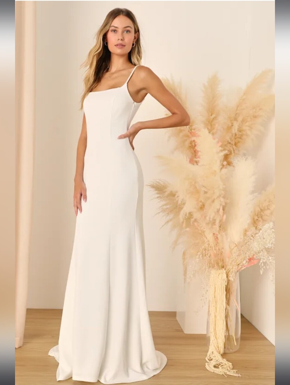 Lulus Blessed Romance White Sleeveless Button Back Mermaid Maxi Dress
